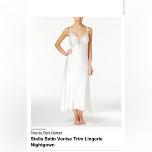 Stella Satin Venise Trim Lingerie Nightgown and Robe NEW. Never worn